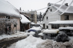 A street is engulfed in ice in Postojna, Slovenia, February 5 2014.