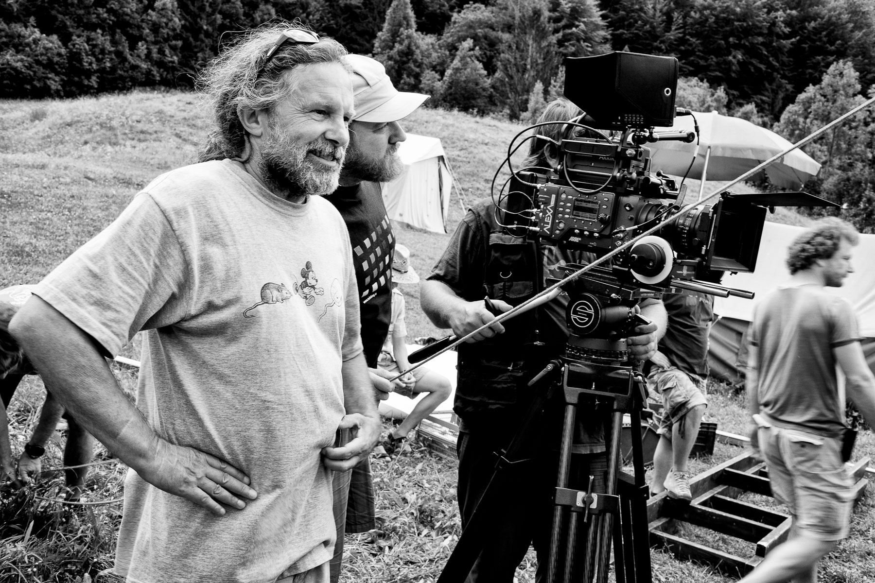 Director Miha Hočevar on the set of Going Our Way 2.