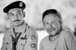 Actor Tadej Toš and director Miha Hočevar on the set of Going Our Way 2.