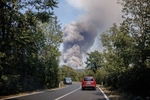 Near Rupa, Italy, close to the border with Slovenia, looking at the fire near Miren, Slovenia, July 20, 2022.