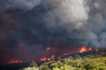 Fire above Miren, Slovenia, seen from across the border in Rupa, Italy, July 20, 2022.