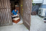 Trušnovec prepares hive frames in his shed at home. As part of his Rent-a-hive service, he needs to take care of all the rented beehives in the city. When bees are most active he must regularily add hives and frames to accomodate all the bees.