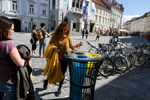 Waste bins containing seperate bags for paper, packaging and biodegradable waste are very frequent in the old city center of Ljubljana that welcomes the highest number of tourists. In 2018, the number of overnight stays in Ljubljana reached over a million and a half - first time in history.
