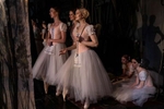 LVIV, UKRAINE - Ballet dancers are seen backstage  during the performance of Giselle on June 10, 2022 in Lviv, Ukraine. The Lviv National Opera house started performances last month for both ballet and opera.The bomb shelter can only hold 300 people so tickets are limited incase a siren goes off during the performance. (Photo by Paula Bronstein /Getty Images)