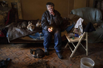 Avdiivika: Ludmyla Vasilevna, age 61, lives alone with her cats and a few dogs in a war torn village very close to the contact line where most have left due to the dangers. Her son is in the DPR military - militia. Her house was damaged over the years, refuses to leave as she has nowhere else to go.