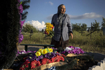Avdiivka: Nadezhda Iosipovna, age 75, mourns the loss of her grandson who died recently as she visits his grave. Nadezhda also suffered the loss of other men in her family including her husband who died of cancer. Her daughter lives on the other side of the contact line in Donetsk city - stronghold of pro-Russia separatists so she rarely gets to see her and live alone in war-torn Avdiivka. After more than four years of war the armed conflict in eastern Ukraine has a human toll that is staggering. The war has displaced more than 1.6 million with over 2,500 civilians killed and 9,000 injured. Some 200,000 people live under constant fear of shelling every day, with nearly a third of the 3.4 million people in need of humanitarian assistance over 60 years of age. Ukraine has the highest proportion of elderly affected by war in the world.
