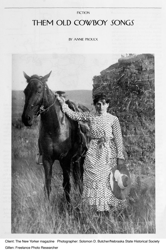 Client: The New Yorker magazineStory: Annie Proulx FictionPhoto Resaercher: Paula GillenDetails: Solomon D. Butcher/Nebraska State Historical Society