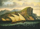 Thomas Chambers, Felucca off Gibraltar, American, 1808 - 1866 or after, mid 19th century, oil on canvas, Gift of Edgar William and Bernice Chrysler Garbisch