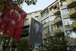 Turkey, October 2017 - Besiktas, a secular district of Istanbul before the festivities for Atatürk's death anniversary.