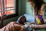 Pacifique, a young Rwandan migrant visits the doctor of the Association Solidarite Mayotte, in Mamoudzou, Comoros on Tuesday, June 16, 2015. The center offers a complete assistance to migrants.