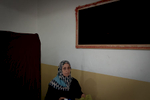 A woman leaves a polling booth in a school of Yalova during the elections day on June 24, 2018
