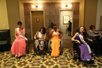 Contestants wait to enter the ballroom where the final judging takes place.