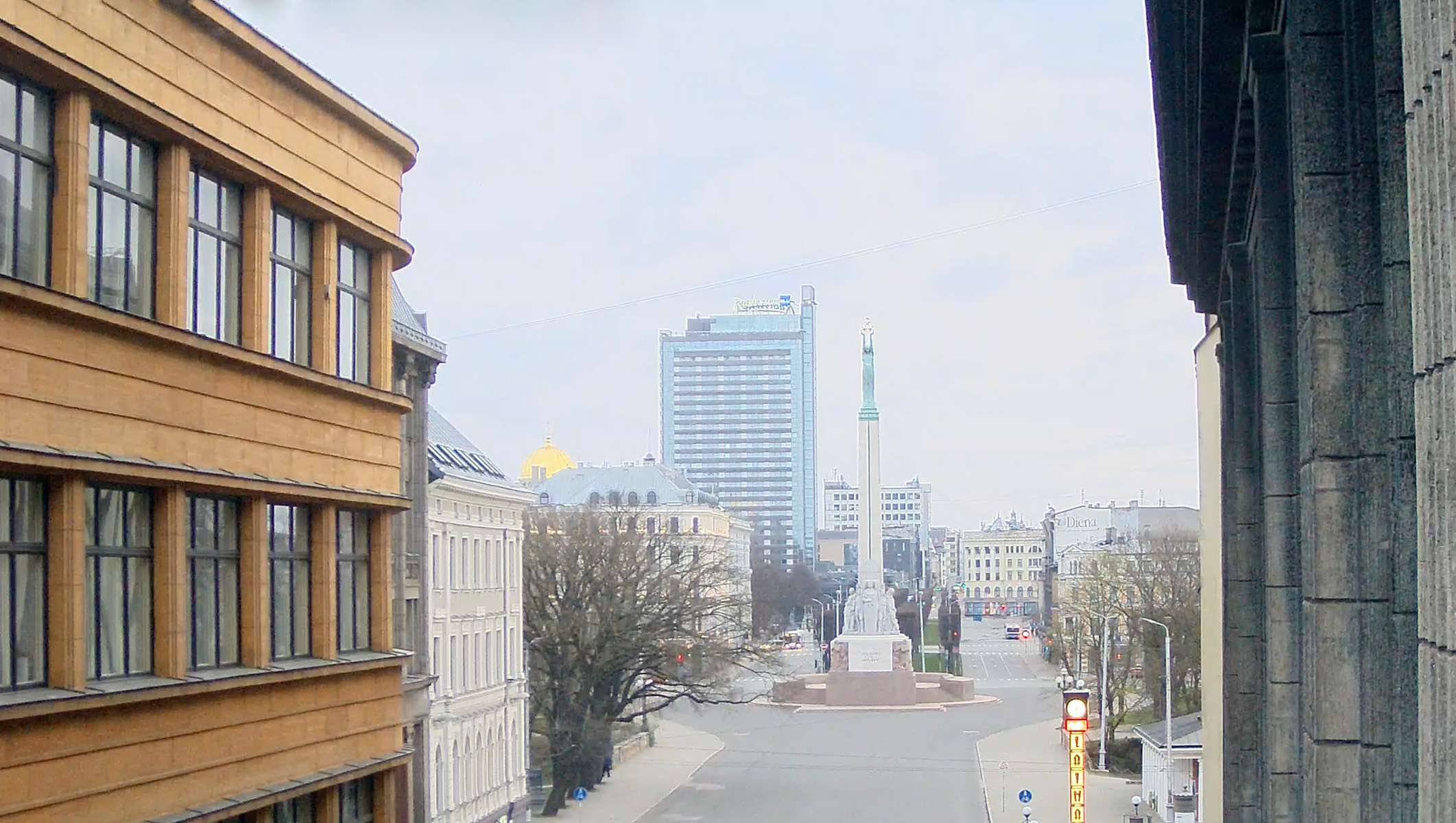 Freedom Monument, Riga, Latvia. April 12, 2020, 8:32:30 PM PST