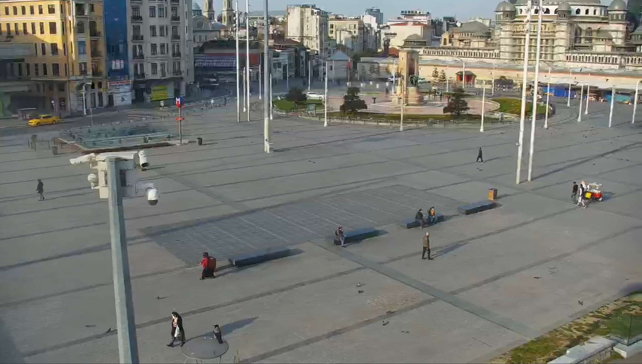 Taksim Square, Istanbul, Turkey. April 13, 2020. 10:20:11 PM PST