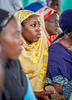 Women at Kinshasa's central mosque listen while Maman Ansar facilitators introduce family planning methods after Friday prayers. September 2016.