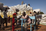 Sacks of hibiscus (known locally as karkade) are weighed and loaded onto trucks at the El Obeid commodity market, which is a hub for trade in agricultural products from Kordofan and Darfur.El Obeid, Northern Kordofan State