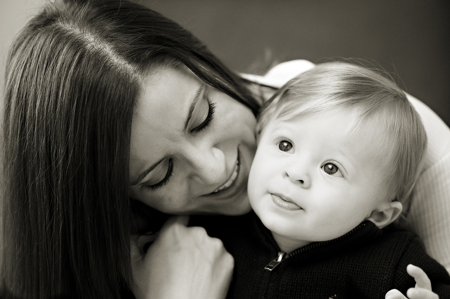 mom and her son during family portrait session in Hoboken