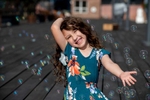 girl and bubbles during NJ family session