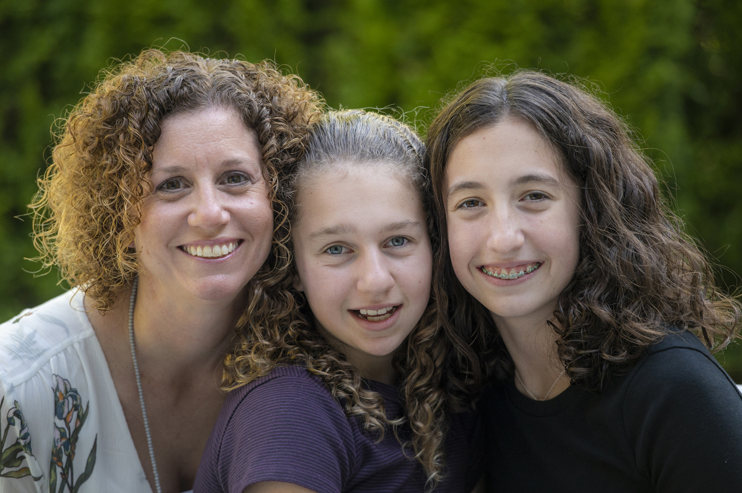 mother and her daughters portrait