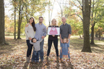 families together for fall family portraits at New Jersey park