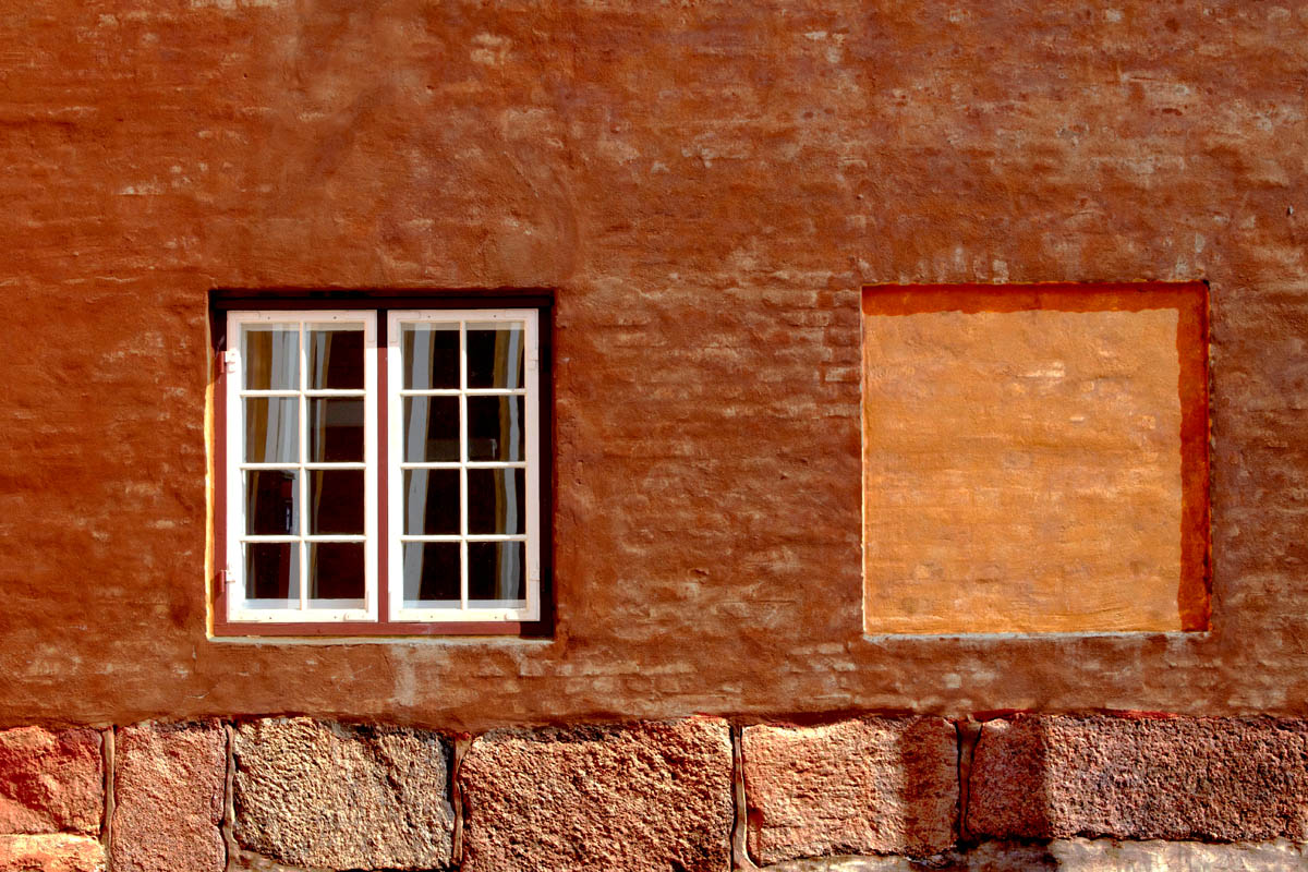 Windows on Brick Wall: Norway/Denmark: Photography By Tony Alden