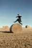 Hazel leaps over a hay bale
