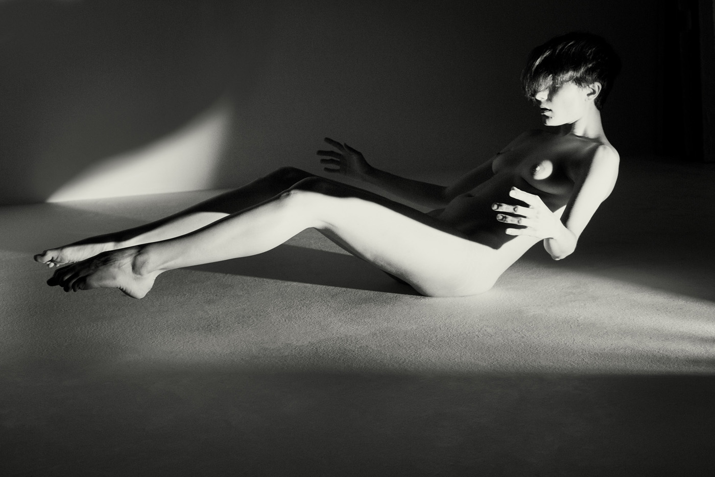 fine art black and white studio female nude