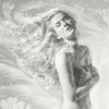 double exposure of a nude girl with ice. hair flowing