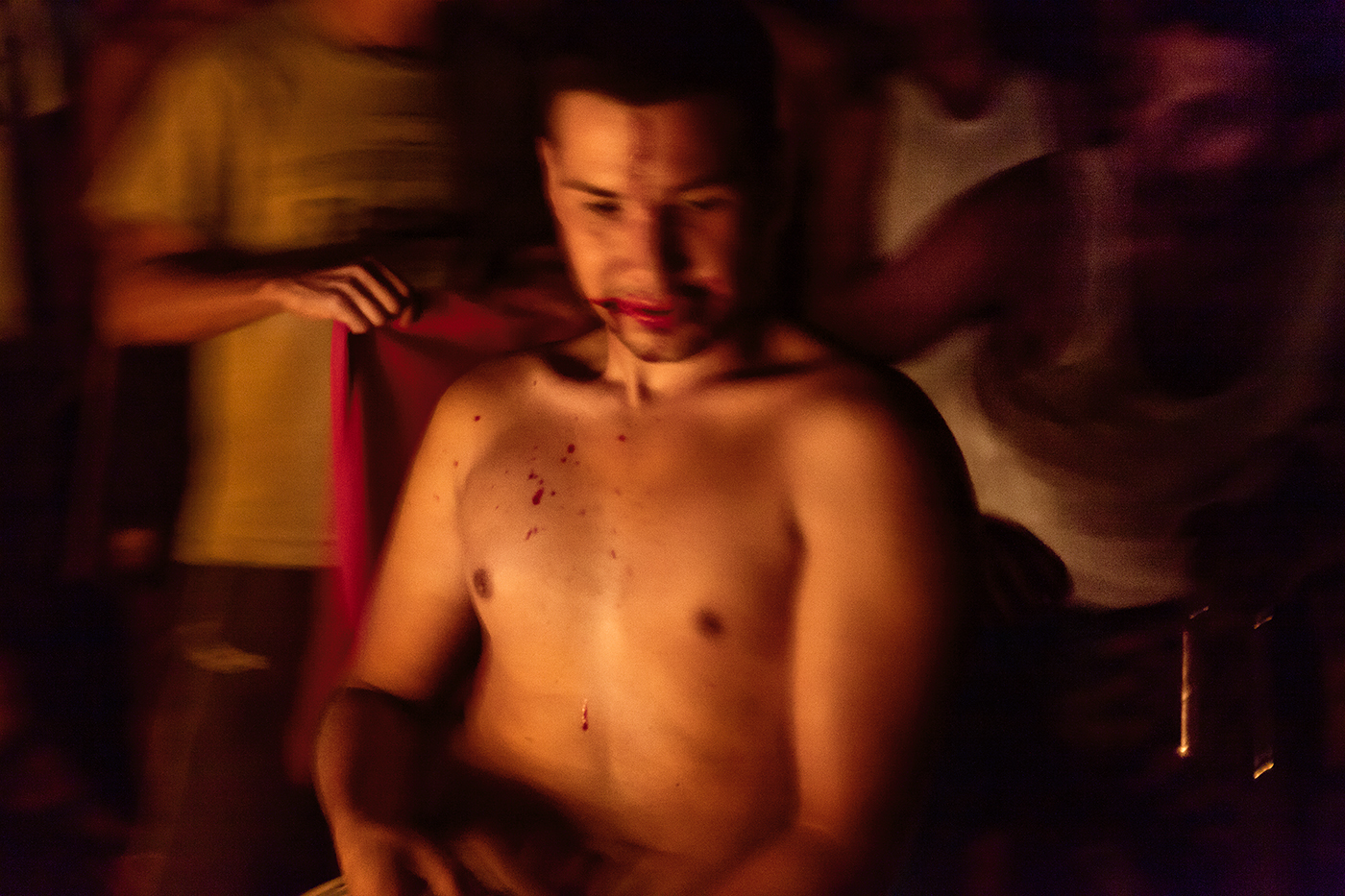 Andres Solanzano drips with the blood of a viking whose spirit now inhabits his body.  The power of the vikings may be conveyed to others through the physical trial Andres has now endured by his own self-mutilation.  Marialionceras believe that blood is the lifeforce of the universe.  Its vital power flows through everything.