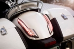 The back taillights on Jeffrey Schnapp's California model Moto Guzzi motorcycle.