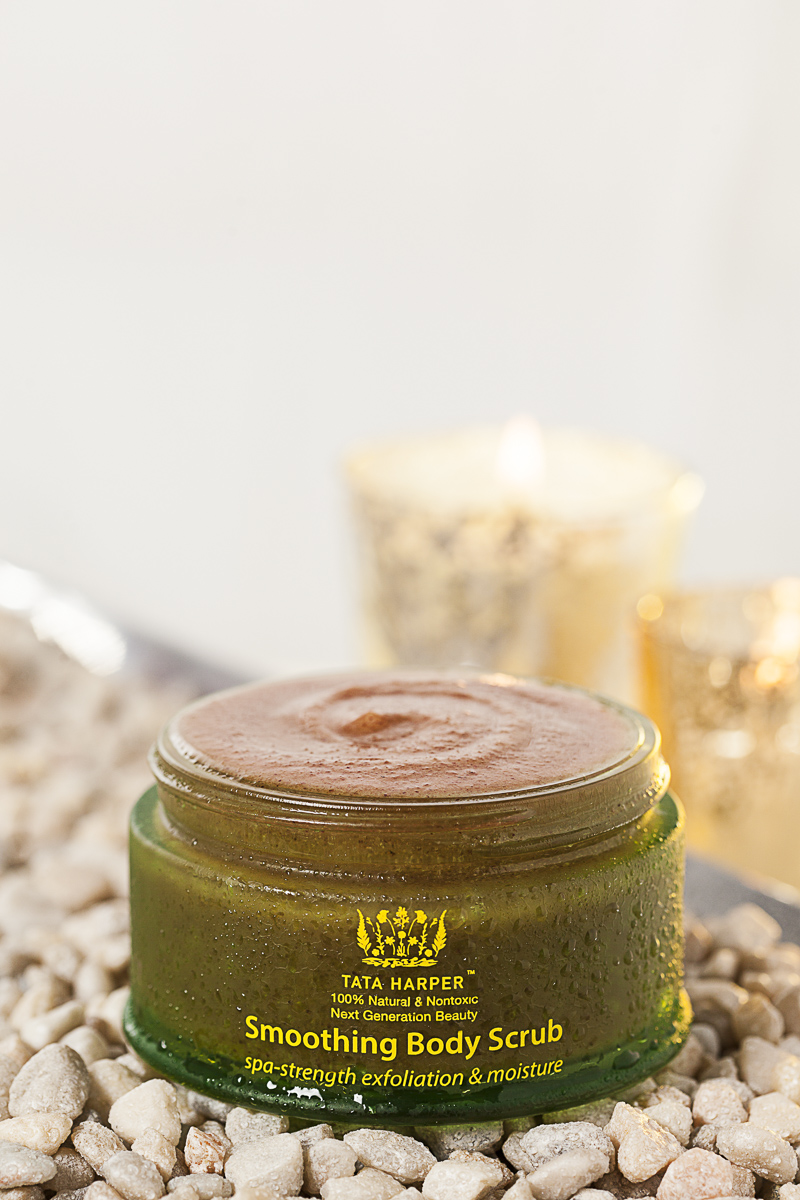 Skincare and cosmedic product photography. Smoothing Body Scrub by TaTa Harper, photo by Jam Creative.