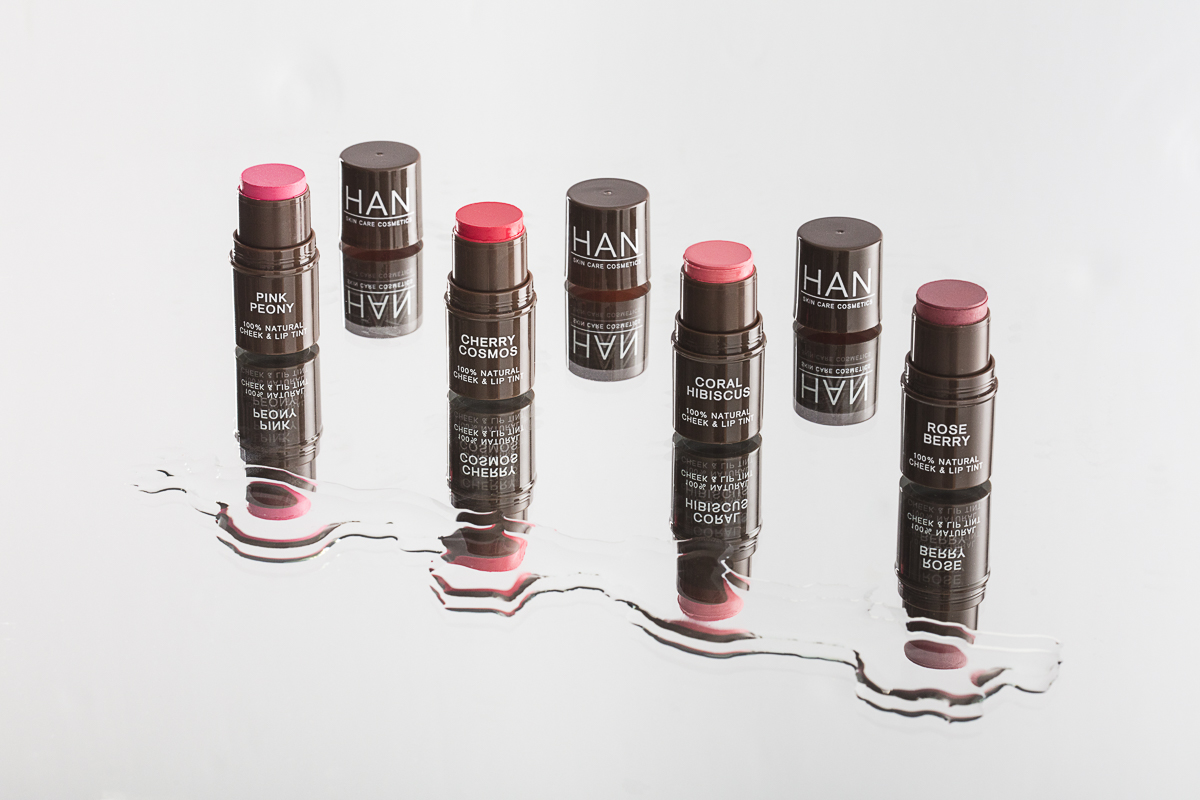 Product photography of skincare and cosmetics line Han Skin Care by JAM Creative studio.