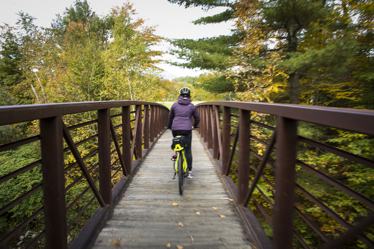 Vermont Bicycling and Walking Vacations bike tour in Stowe, Vermont during fall foliage season. by JAM Creative
