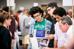 High school students explore college options at the annual VSAC College Fair at Saint Michael's College in Winooski, Vermont. by photographers at Reciprocity Studio for the Vermont Student Assistance Corporation (VSAC)