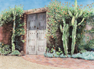 Southwestern Doorway located at the El Caserio, Santa Barbara, CA 