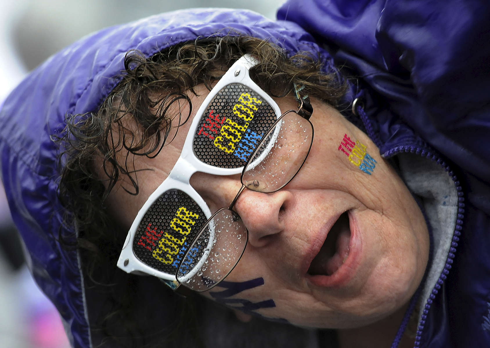 A participate shows her support for the Color Run in Nashville,Tenn. (Mark Zaleski/ For The Tennessean)