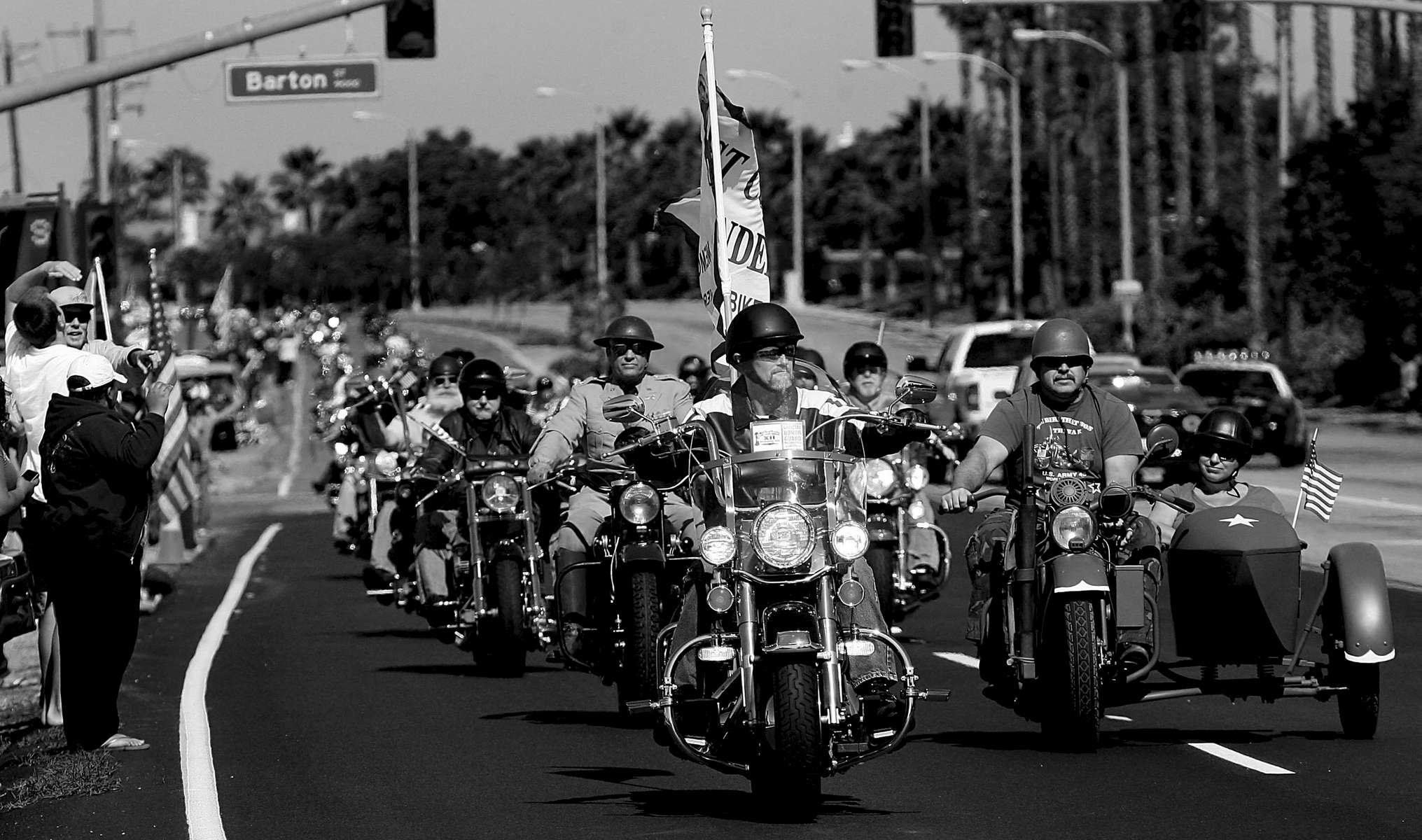 Members of the West Coast Thunder XII head to Riverside National Cemetery, the second largest site dedicated to the interment of U.S. military personel. About 7,000 riders participated in the ride on Memorial Day in Riverside, Calif., to honor veterans who had died. (The Press-Enterprise/ Mark Zaleski)