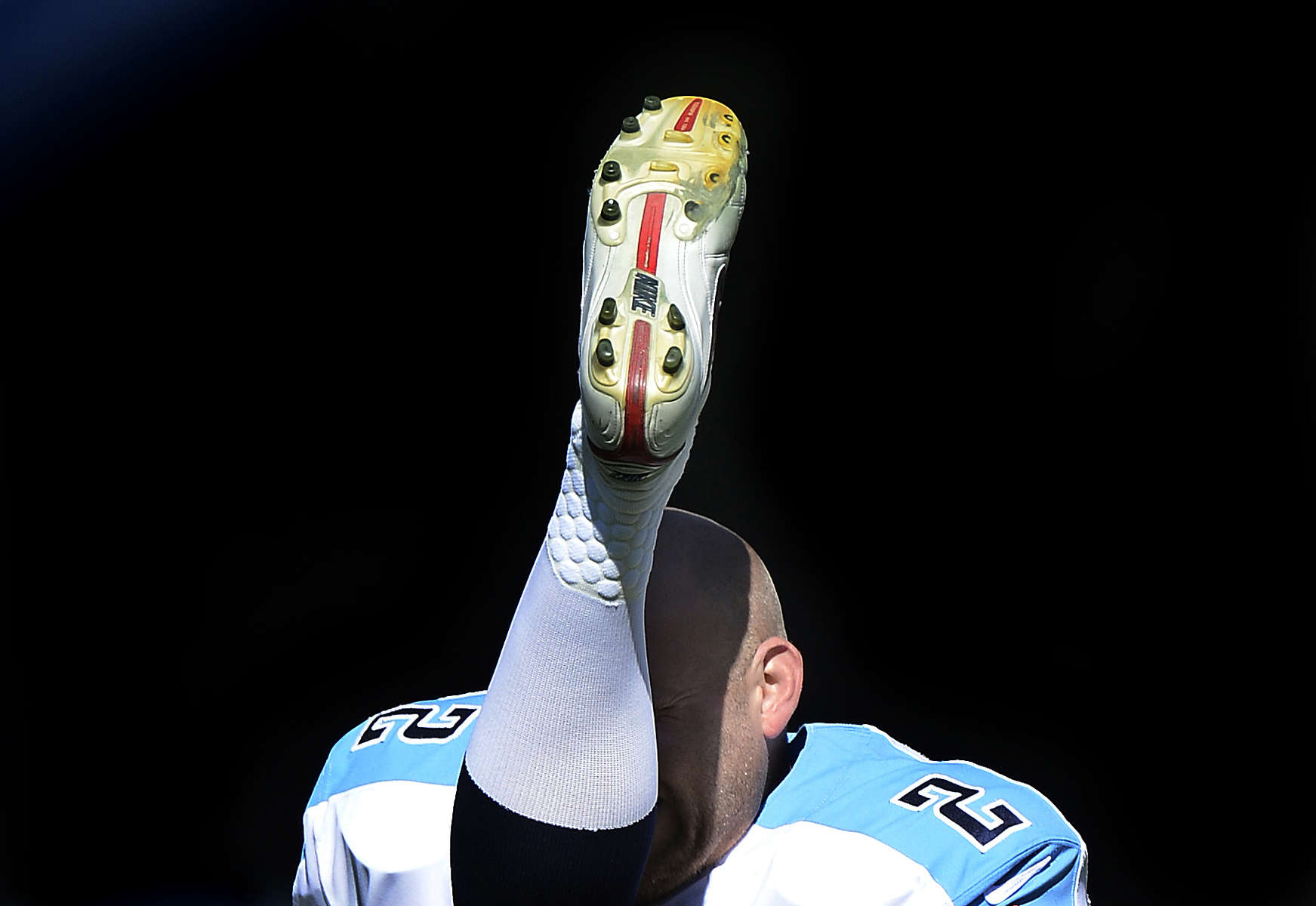 Tennessee Titans kicker Rob Bironas warms up before an NFL football game between the Titans and the San Diego Chargers on Sept. 22, 2013, in Nashville, Tenn. (AP Photo/ Mark Zaleski)