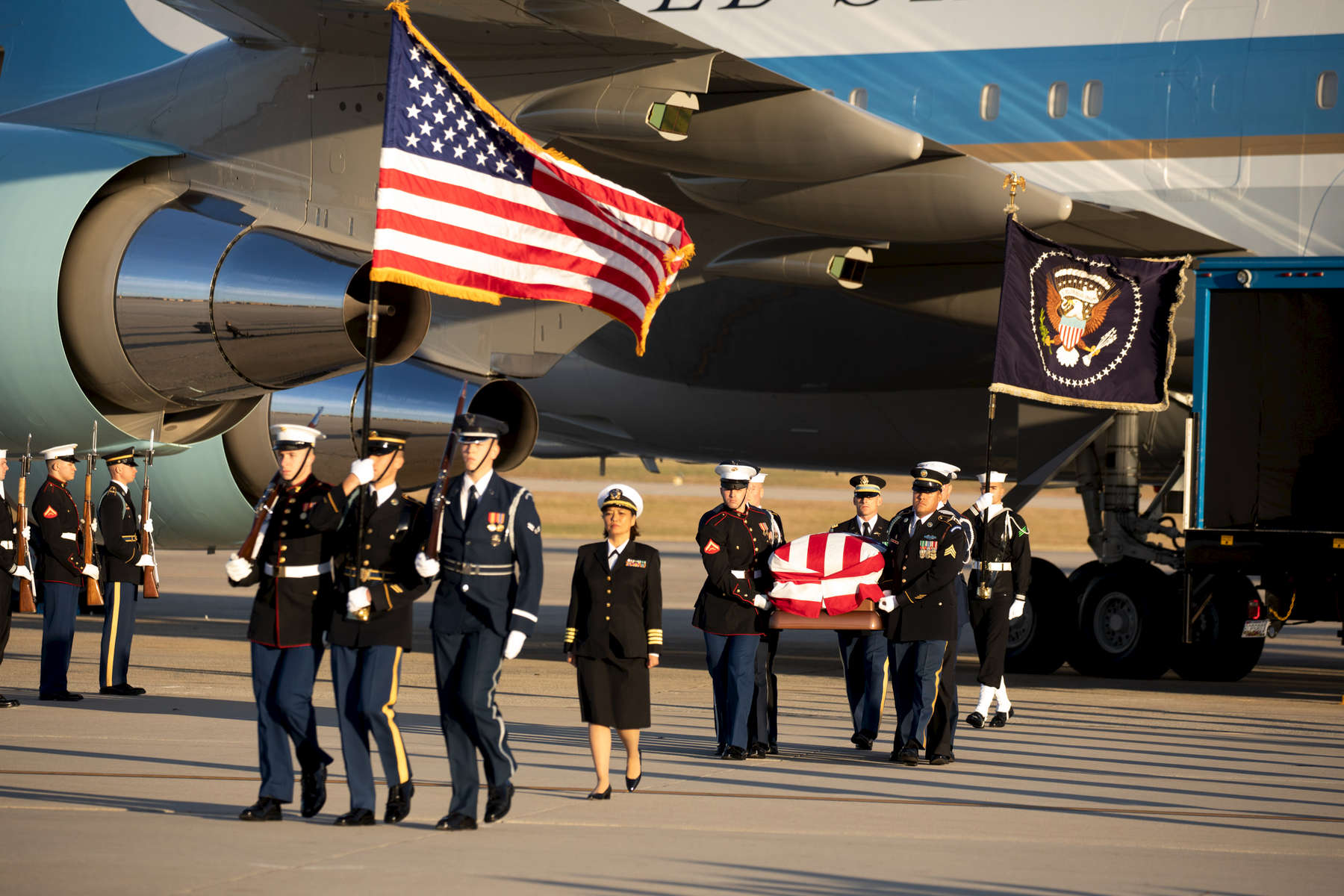 George H.W. Bush funeral services on December 3, 2018. Photo by Paul Morse