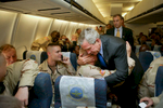 Digital: GWB 17:10 OTR at Bangor International Airport, Bangor, Maine. President Bush visits elements of the  30th National Guard Brigade Combat Team, 230th National Guard Area Support Group, and 414th Army Transport Batallion on their way to Iraq during a refueling stop.