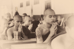 Lunch prayer at Naga Hlaing gu Monastery