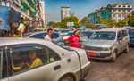 Everyday Yangon traffic jam