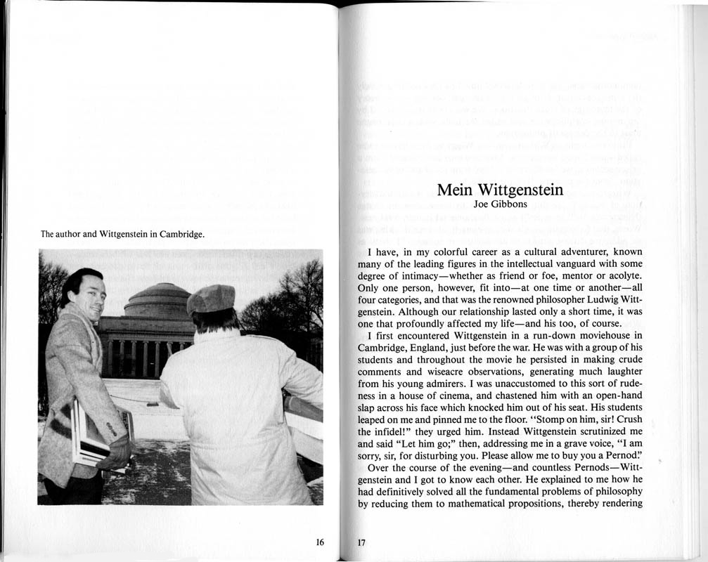 Mein Wittgenstein©Joe Gibbons Top Stories a prose periodical