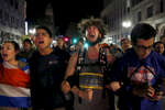 Protesters from Berkeley chant {quote}not my president{quote} as they march down Broadway during an anti-Trump protest Nov. 8, 2016 in Oakland, Calif., after the announcement that Republican presidential candidate Donald J. Trump won the presidential election.