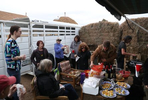 Rancher Jennifer Radford, upper left, mingles with community members and friends, (from left), Cassie Schwartz, Jackie Jones, Ellen Glover, Melissa Salierno along with fellow ranchers Sky Nelson and J Stanley during during a BBQ at the Tenacious Unicorn Ranch.