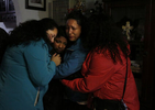 Jesus Sanchez, 12, is held by his three sisters, from left, Elizabeth, 16, Melin, 21, and Vianney after a group prayer in their living room before leaving to see him and their parents off to Mexico from SFO August, 16, 2017 in Oakland, Calif.