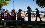 Candidates get ready to participate in the second day of the Bighorn rodeo, in Las Vegas on September 19, 2021.Bighorn rodeo is organized by the Nevada Gay Rodeo Association, an all-volunteer,  organization dedicated to preserving the western lifestyle and producing gay rodeos with a commitment to raise funds for charitable organizations. Over the years, NGRA has raised many thousands of dollars for local charities.