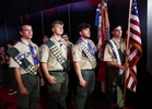 Boys scouts wait backstage during the third day of the Republican National Convention (RNC) at the Fiserv Forum in Milwaukee, Wisconsin, US, on Wednesday, July 16, 2024. The 2024 Republican National Convention, held from 15 to 18 July 2024, is when delegates of the United States Republican Party will select the party's nominees for president and vice president in the 2024 United States presidential election.  MAXPPP/AUDE GUERRUCCI