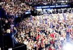 US former President and 2024 Republican presidential candidate Donald Trump attends the third day of the Republican National Convention (RNC) at the Fiserv Forum in Milwaukee, Wisconsin, US, on Wednesday, July 16, 2024. The 2024 Republican National Convention, held from 15 to 18 July 2024, is when delegates of the United States Republican Party will select the party's nominees for president and vice president in the 2024 United States presidential election.  MAXPPP/AUDE GUERRUCCI