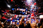 Balloons fall at the end of the Republican convention.